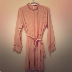 Peach pleated dress